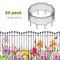 20 Pack Decorative Garden Fence Panels - 24in H, 20ft L Rustproof Animal Barrier for Dogs, Vinyl-Coated Metal Outdoor Border (Interlocking Design, Easy Install)